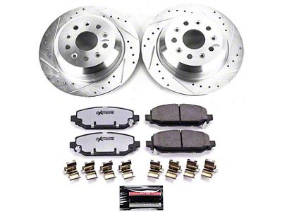 PowerStop Z36 Extreme Truck and Tow Brake Rotor and Pad Kit; Rear (18-25 Jeep Wrangler JL w/ 342mm Solid Rear Rotors)