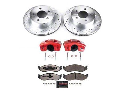 PowerStop Z36 Extreme Truck and Tow Brake Rotor, Pad and Caliper Kit; Front (1999 Jeep Wrangler TJ w/ 3-Inch Cast Rotors; 00-06 Jeep Wrangler TJ)