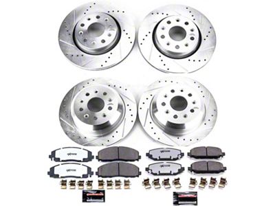 PowerStop Z36 Extreme Truck and Tow Brake Rotor and Pad Kit; Front and Rear (18-25 Jeep Wrangler JL w/ 342mm Solid Rear Rotors)