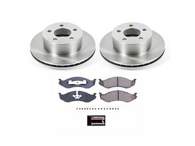 PowerStop OE Replacement Brake Rotor and Pad Kit; Front (90-98 Jeep Wrangler YJ & TJ; 1999 Jeep Wrangler TJ w/ 3-1/4-Inch Composite Rotors)