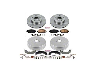 PowerStop OE Replacement 5-Lug Brake Rotor and Pad Kit; Front and Rear (05-15 Tacoma)