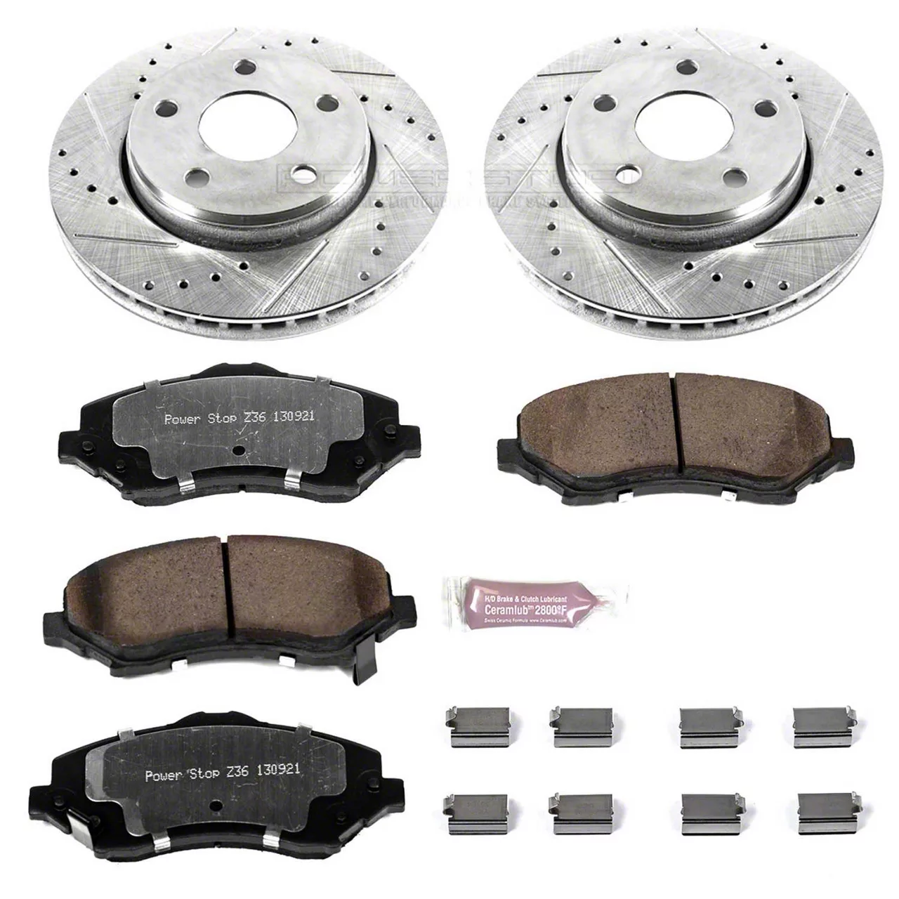PowerStop Jeep Wrangler Z36 Extreme Truck and Tow Brake Rotor and Pad Kit; Front K309736 (0718
