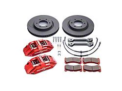 Powerbrake X-Line 6-Piston Front Big Brake Kit with 13.70-Inch Slotted Rotors; Red Calipers (10-24 4Runner)