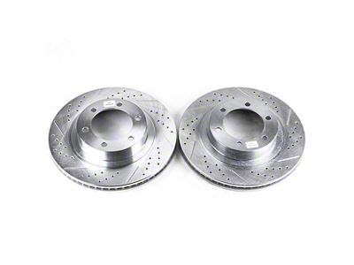 PowerStop Evolution Cross-Drilled and Slotted 6-Lug Rotors; Front Pair (03-09 4Runner w/ 13.30-Inch Front Rotors)