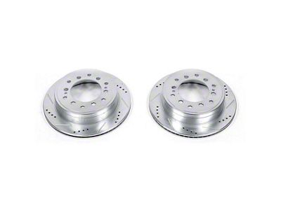 PowerStop Evolution Cross-Drilled and Slotted 6-Lug Rotors; Rear Pair (10-24 4Runner)