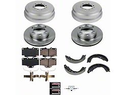 PowerStop OE Replacement 6-Lug Brake Rotor, Drum and Pad Kit; Front and Rear (01-02 4Runner w/ 11.69-Inch Rotors)