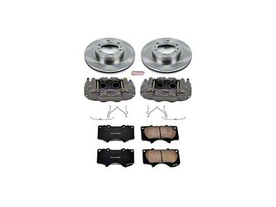 PowerStop OE Replacement 6-Lug Brake Rotor, Pad and Caliper Kit; Front (03-09 4Runner w/ 12.56-Inch Front Rotors)