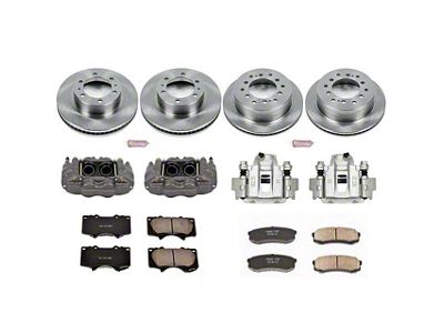 PowerStop OE Replacement 6-Lug Brake Rotor, Pad and Caliper Kit; Front and Rear (03-09 4Runner w/ 12.56-Inch Front Rotors)