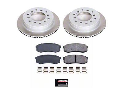 PowerStop Semi-Coated 6-Lug Brake Rotor and Pad Kit; Rear (03-09 4Runner)