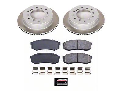 PowerStop Semi-Coated 6-Lug Brake Rotor and Pad Kit; Rear (10-24 4Runner)