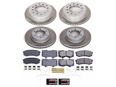 PowerStop Semi-Coated 6-Lug Brake Rotor and Pad Kit; Front and Rear (10-24 4Runner)
