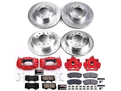 PowerStop Z23 Evolution Sport 6-Lug Brake Rotor, Pad and Caliper Kit; Front and Rear (03-09 4Runner w/ 13.30-Inch Front Rotors)