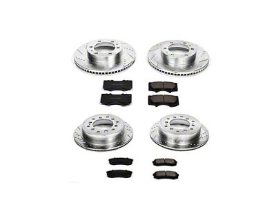 PowerStop Z23 Evolution Sport 6-Lug Brake Rotor and Pad Kit; Front and Rear (03-09 4Runner w/ 12.56-Inch Front Rotors)