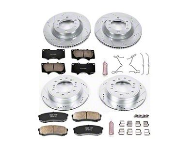 PowerStop Z23 Evolution Sport 6-Lug Brake Rotor and Pad Kit; Front and Rear (10-24 4Runner)