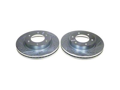 PowerStop Evolution Cross-Drilled and Slotted 6-Lug Rotors; Front Pair (21-25 Bronco, Excluding Raptor)