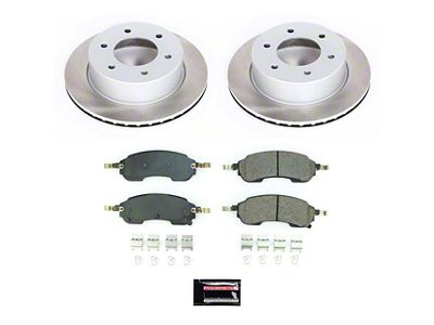 PowerStop Semi-Coated 6-Lug Brake Rotor and Pad Kit; Rear (21-25 Bronco, Excluding Raptor)