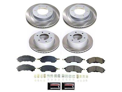 PowerStop Semi-Coated 6-Lug Brake Rotor and Pad Kit; Front and Rear (21-25 Bronco, Excluding Raptor)