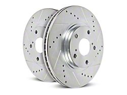 PowerStop Evolution Cross-Drilled and Slotted 5-Lug Rotors; Rear Pair (21-25 Bronco Sport)