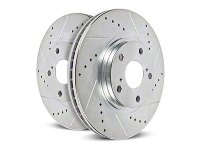 PowerStop Evolution Cross-Drilled and Slotted 5-Lug Rotors; Rear Pair (21-25 Bronco Sport)