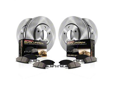 PowerStop OE Replacement 5-Lug Brake Rotor and Pad Kit; Front and Rear (21-25 Bronco Sport)