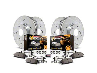 PowerStop Z36 Extreme Truck and Tow 5-Lug Brake Rotor and Pad Kit; Front and Rear (21-25 Bronco Sport)