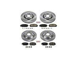 PowerStop OE Replacement Brake Rotor and Pad Kit; Front and Rear (14-16 Jeep Cherokee KL w/ Dual Piston Front Calipers)