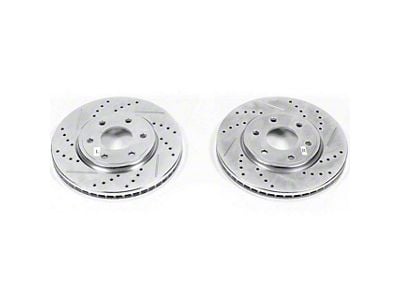 PowerStop Evolution Cross-Drilled and Slotted 6-Lug Rotors; Front Pair (05-19 2.5L Frontier)