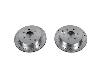 PowerStop Evolution Cross-Drilled and Slotted 6-Lug Rotors; Rear Pair (05-25 Frontier)
