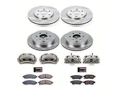PowerStop OE Replacement 6-Lug Brake Rotor, Pad and Caliper Kit; Front and Rear (16-19 2.5L Frontier)
