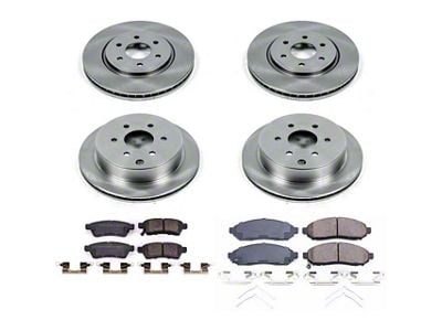 PowerStop OE Replacement 6-Lug Brake Rotor and Pad Kit; Front and Rear (16-25 V6 Frontier)