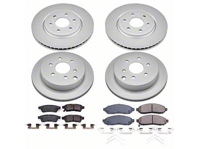 PowerStop Z17 Evolution Plus 6-Lug Brake Rotor and Pad Kit; Front and Rear (16-25 V6 Frontier)