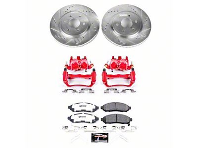 PowerStop Z36 Extreme Truck and Tow 6-Lug Brake Rotor, Pad and Caliper Kit; Front (16-25 V6 Frontier)