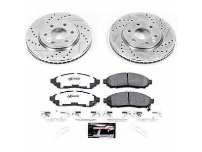 PowerStop Z36 Extreme Truck and Tow 6-Lug Brake Rotor and Pad Kit; Front (16-19 2.5L Frontier)
