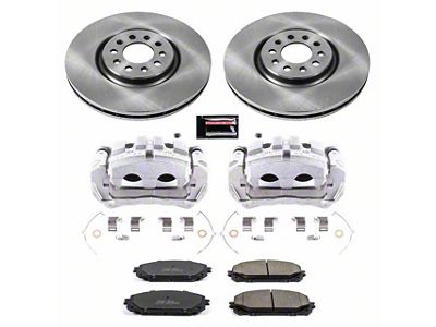 PowerStop OE Replacement Brake Rotor, Pad and Caliper Kit; Front (14-16 Jeep Cherokee KL w/ Dual Piston Front Calipers)