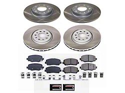 PowerStop Semi-Coated Brake Rotor and Pad Kit; Front and Rear (14-23 Jeep Cherokee KL w/ Single Piston Front Calipers)