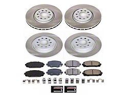 PowerStop Semi-Coated Brake Rotor and Pad Kit; Front and Rear (17-23 Jeep Cherokee KL w/ Dual Piston Front Calipers)