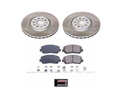 PowerStop Semi-Coated Brake Rotor and Pad Kit; Front (14-23 Jeep Cherokee KL w/ Single Piston Front Calipers)