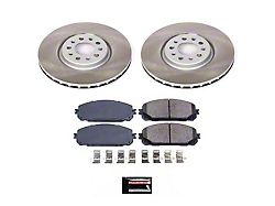 PowerStop Semi-Coated Brake Rotor and Pad Kit; Front (17-23 Jeep Cherokee KL w/ Dual Piston Front Calipers)