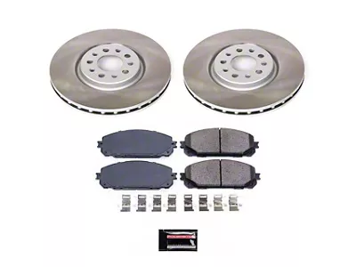 PowerStop Semi-Coated Brake Rotor and Pad Kit; Front (17-23 Jeep Cherokee KL w/ Dual Piston Front Calipers)