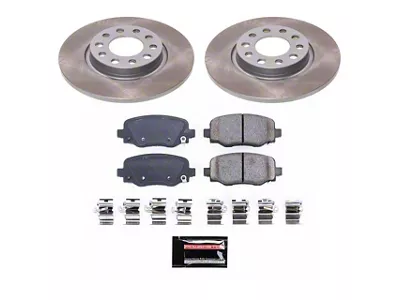 PowerStop Semi-Coated Brake Rotor and Pad Kit; Rear (14-23 Jeep Cherokee KL w/ Single Piston Front Calipers)