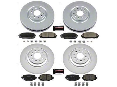 PowerStop Z17 Evolution Plus Brake Rotor and Pad Kit; Front and Rear (14-16 Jeep Cherokee KL w/ Dual Piston Front Calipers)