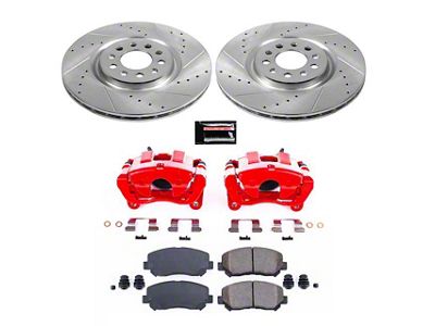 PowerStop Z23 Evolution Sport Brake Rotor, Pad and Caliper Kit; Front (14-23 Jeep Cherokee KL w/ Single Piston Front Calipers)