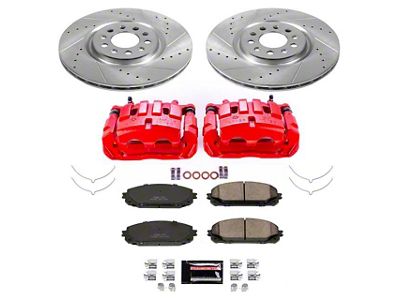 PowerStop Z23 Evolution Sport Brake Rotor, Pad and Caliper Kit; Front (14-16 Jeep Cherokee KL w/ Dual Piston Front Calipers)