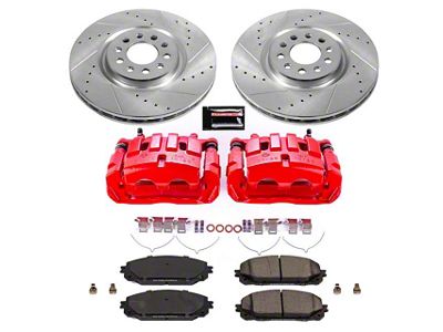 PowerStop Z23 Evolution Sport Brake Rotor, Pad and Caliper Kit; Front (17-23 Jeep Cherokee KL w/ Dual Piston Front Calipers)