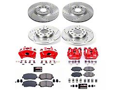 PowerStop Z23 Evolution Sport Brake Rotor, Pad and Caliper Kit; Front and Rear (14-23 Jeep Cherokee KL w/ Single Piston Front Calipers)