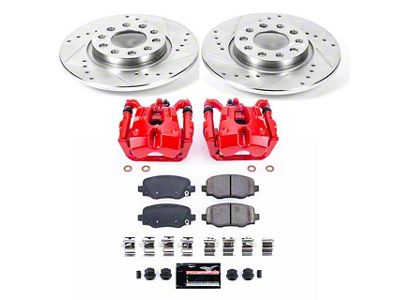 PowerStop Z23 Evolution Sport Brake Rotor, Pad and Caliper Kit; Rear (14-23 Jeep Cherokee KL w/ Single Piston Front Calipers)