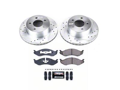 PowerStop Z23 Evolution Sport Brake Rotor and Pad Kit; Front (90-91 4WD Jeep Cherokee XJ; 92-98 Jeep Cherokee XJ; 1999 Jeep Cherokee XJ w/ 3-1/4-Inch Composite Rotors)