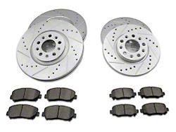 PowerStop Z23 Evolution Sport Brake Rotor and Pad Kit; Front and Rear (14-23 Jeep Cherokee KL w/ Single Piston Front Calipers)