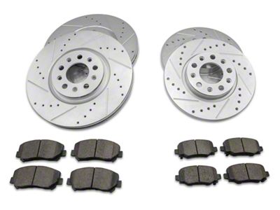 PowerStop Z23 Evolution Sport Brake Rotor and Pad Kit; Front and Rear (14-23 Jeep Cherokee KL w/ Single Piston Front Calipers)
