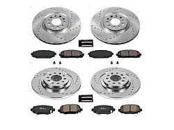 PowerStop Z23 Evolution Sport Brake Rotor and Pad Kit; Front and Rear (17-23 Jeep Cherokee KL w/ Dual Piston Front Calipers)